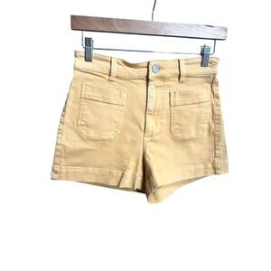 EVERLANE | Denim Shorts | Orange | Sz 0 | Pockets / Stretch / Minimal / Work